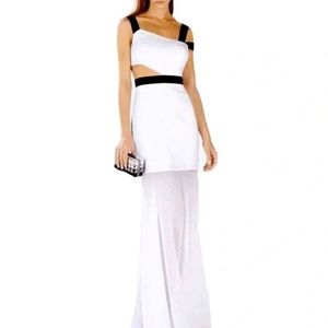 BCBG White and Black Floor Length Dress